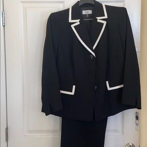 NWT black suit with white trim